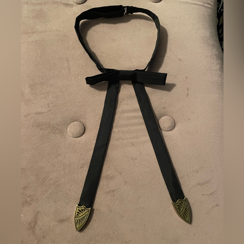 Coach Black Western Cowboy Bow Tie Brass Metal Tip
